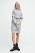 Сукня з домішкою вовни Medicine колір сірий midi пряма