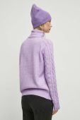 Светр з домішкою вовни Medicine жіночий колір фіолетовий гольф