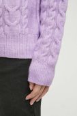 Светр з домішкою вовни Medicine жіночий колір фіолетовий гольф
