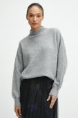 Светр з домішкою вовни Medicine жіночий колір сірий теплий півгольф