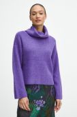 Светр з домішкою вовни Medicine жіночий колір фіолетовий теплий гольф