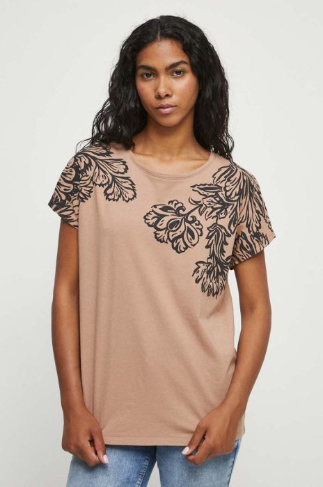 Бавовняна футболка Medicine жіноча колір бежевий (3433276)