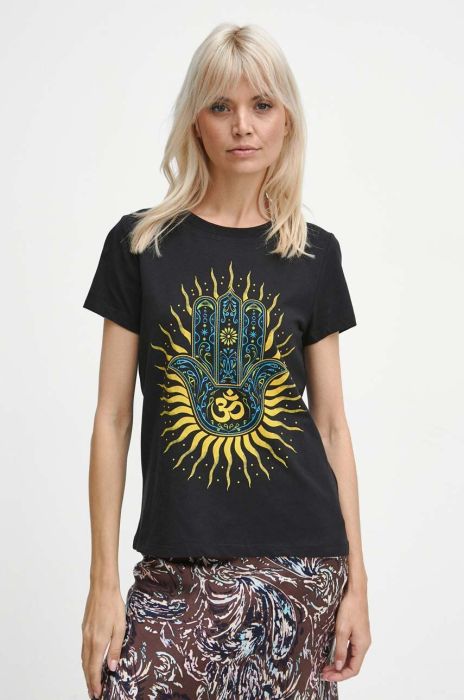 Бавовняна футболка Medicine жіночий колір чорний (3673509)