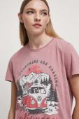 Бавовняна футболка Medicine колір рожевий (3569343)