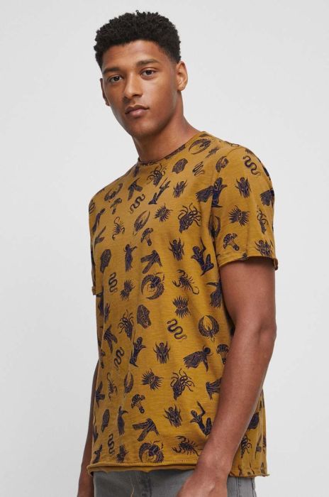 Бавовняна футболка Medicine чоловічий колір коричневий візерунок (3355255)