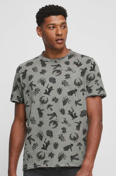 Бавовняна футболка Medicine чоловічий колір зелений візерунок (3355260)