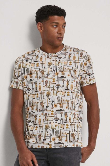 Бавовняна футболка Medicine чоловічий колір бежевий візерунок (3368052)