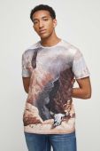 Бавовняна футболка Medicine чоловічий колір бежевий візерунок (3440081)