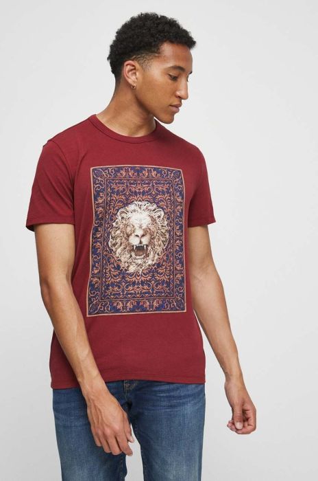 Футболка Medicine чоловічий колір бордовий з принтом