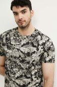 Бавовняна футболка Medicine колір чорний візерунок (3555730)