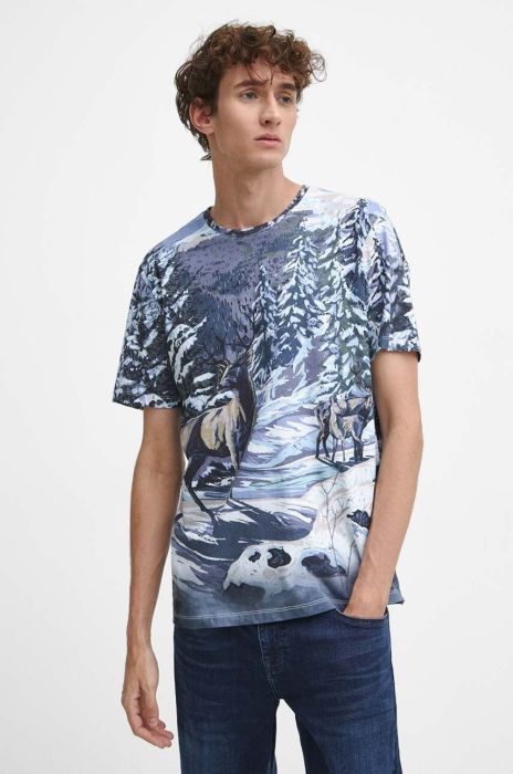 Бавовняна футболка Medicine чоловічий візерунок колір барвистий (3685402)