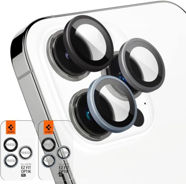 Захисне скло для камери Spigen Camera Lens Screen Protector GlasTR EZ Fit Optik Pro (2 Pack) для iPhone 15 Pro | iPhone 15 Pro Max | iPhone 16 Pro | iPhone 16 Pro Max (AGL06159) фото 2