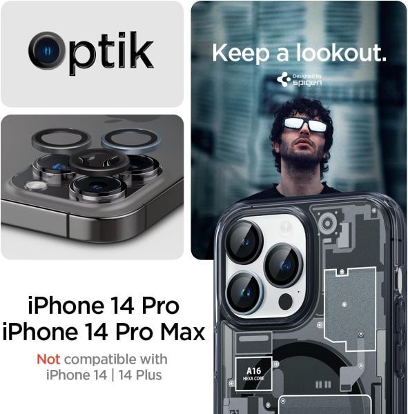 Захисне скло для камери Spigen Camera Lens Screen Protector GlasTR EZ Fit Optik Pro (2 Pack) для iPhone 15 Pro | iPhone 15 Pro Max | iPhone 16 Pro | iPhone 16 Pro Max (AGL06159) фото 3