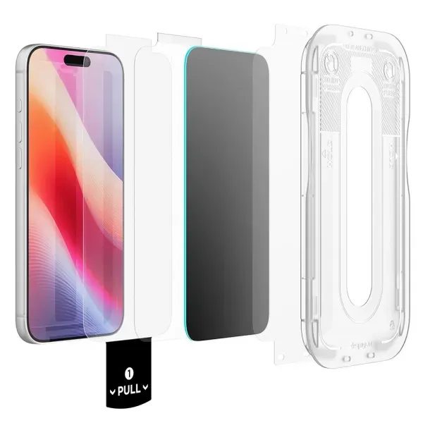 Захисне скло з ефектом антишпигун Spigen Glass tR EZ Fit Pro HD Privacy Glass Transparency для iPhone 18 Pro (AGL12028) (1 шт.) фото 3