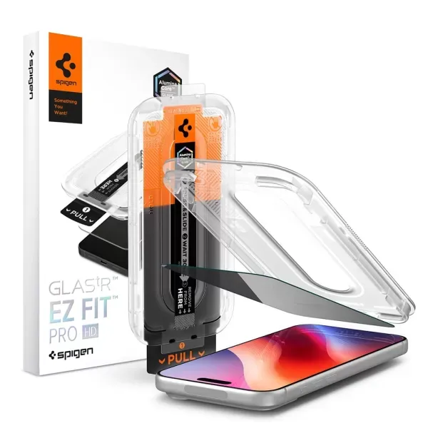 Захисне скло з ефектом антишпигун Spigen Glass tR EZ Fit Pro HD Privacy Glass Transparency для iPhone 18 Pro (AGL12028) (1 шт.)