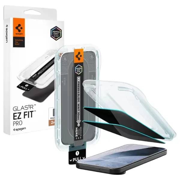 Захисне скло з ефектом антишпигун Spigen Glas.tR EZ Fit Privacy Screen Protector Black для Google Pixel 11 (AGL11546) (2 шт.)