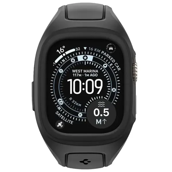 Чохол-ремінець Spigen Liquid Air Pro Black для Apple Watch 49mm Ultra 4 | 3 | 2 | 1 (ACS05463)