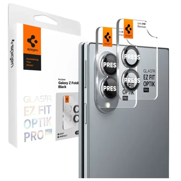Захисне скло для камери Spigen Optik Pro Glas.tR EZ Fit AC Camera Protector Black для Samsung Galaxy Z Fold 8 (2 шт.) (AGL11944)