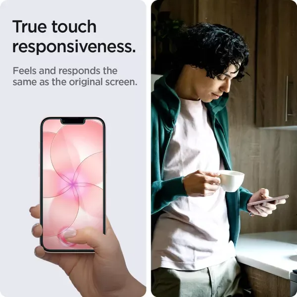 Захисне скло антишпигун Spigen Screen Protector GLAS.tR EZ Fit Privacy для iPhone 17e | 16e | 14 | 13 Pro | 13 (AGL03388) фото 3