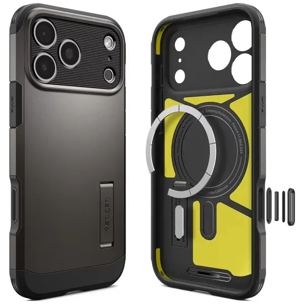 Протиударний чохол з підставкою Spigen Tough Armor T MagSafe Gunmetal для iPhone 18 Pro | 17 Pro (ACS12174) фото 3