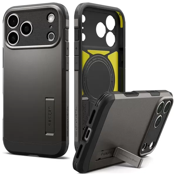 Протиударний чохол із підставкою Spigen Tough Armor T MagSafe Gunmetal для iPhone 18 Pro Max | 17 Pro Max (ACS12137) фото 3