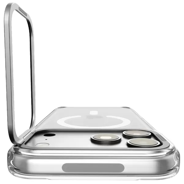 Прозорий чохол з підставкою Spigen Ultra Hybrid Optik S (Mag Fit) Clear Silver для iPhone 18 Pro Max | 17 Pro Max (ACS11908) фото 3