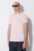 Бавовняна футболка Lacoste колір рожевий однотонний