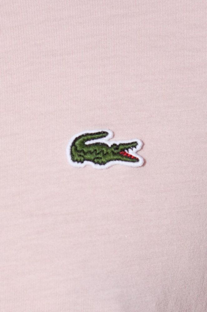 Бавовняна футболка Lacoste колір рожевий однотонний фото 7
