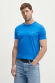 Бавовняна футболка Lacoste однотонний колір блакитний