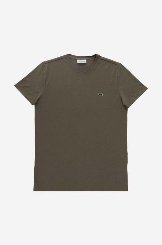 Бавовняна футболка Lacoste колір зелений однотонний