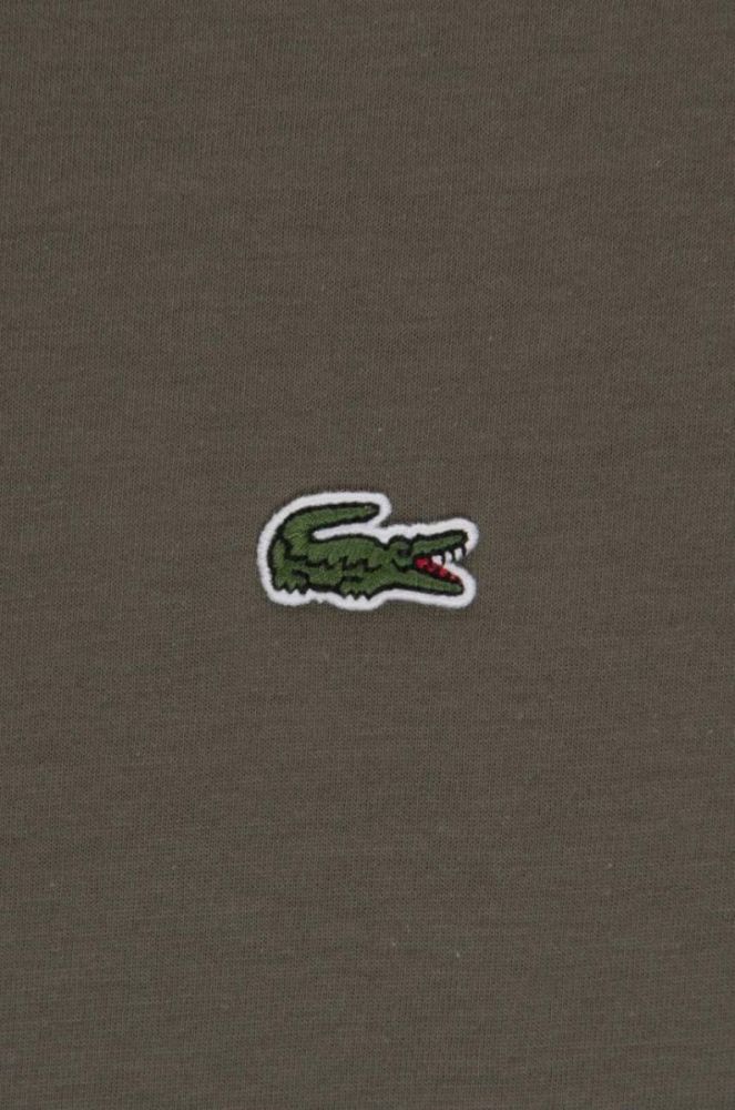 Бавовняна футболка Lacoste колір зелений однотонний фото 3