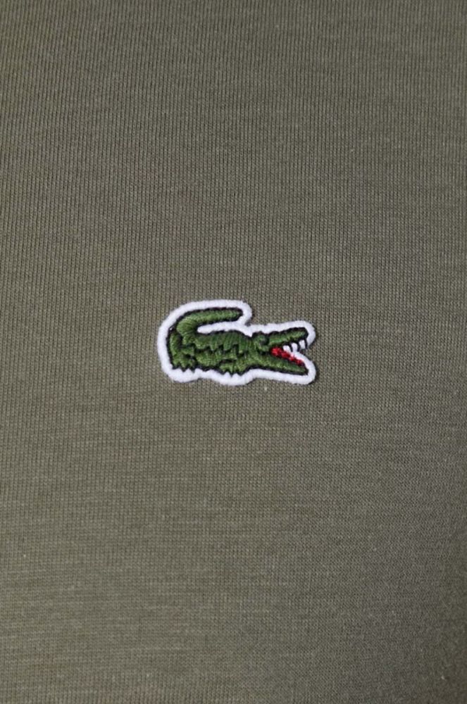 Бавовняна футболка Lacoste колір зелений однотонний фото 6