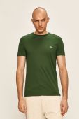 Бавовняна футболка Lacoste колір зелений однотонний TH6709-001.