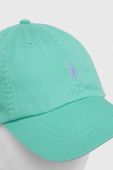 Бавовняна бейсболка Polo Ralph Lauren колір зелений однотонна (2957075)