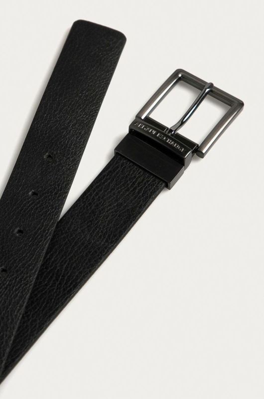 Armani Exchange - Двосторонній шкіряний ремінь колір коричневий фото 2