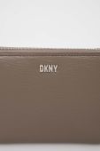 Шкіряний гаманець Dkny жіночий колір чорний