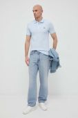 Бавовняне поло Lacoste однотонний PH4012-001 колір блакитний (3038744)