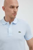 Бавовняне поло Lacoste однотонний PH4012-001 колір блакитний (3038744)