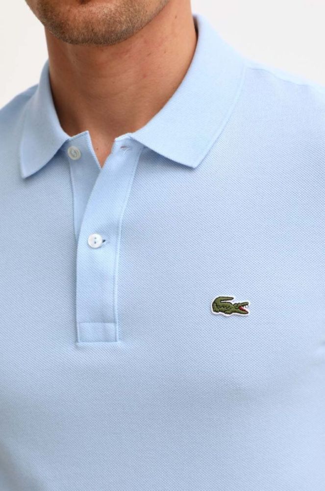 Бавовняне поло Lacoste однотонний PH4012-001 колір блакитний (3343634) фото 6