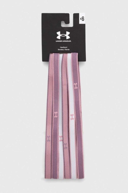Пов'язки на голову Under Armour 6-pack колір рожевий