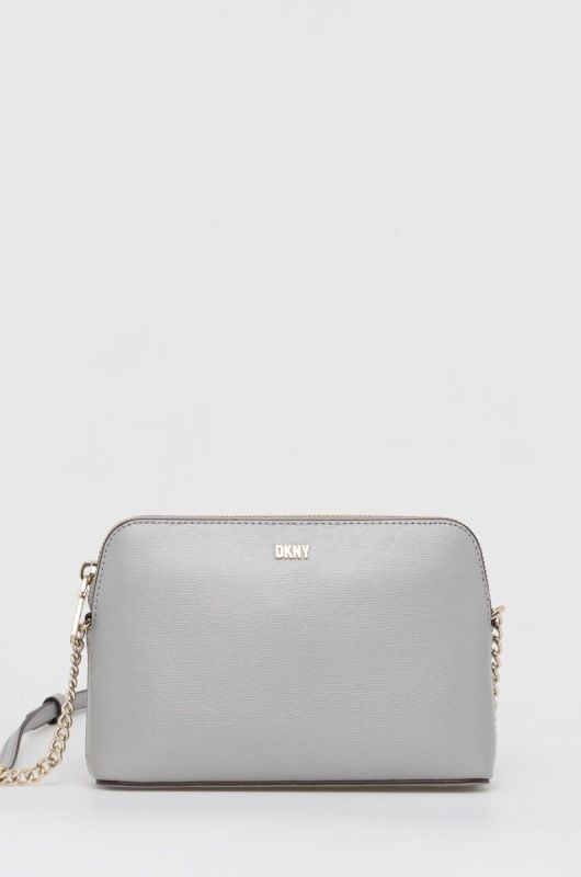 Шкіряна сумочка Dkny колір сірий (3114814)