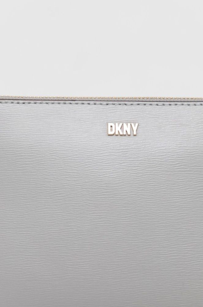 Шкіряна сумочка Dkny колір сірий (3114814) фото 3