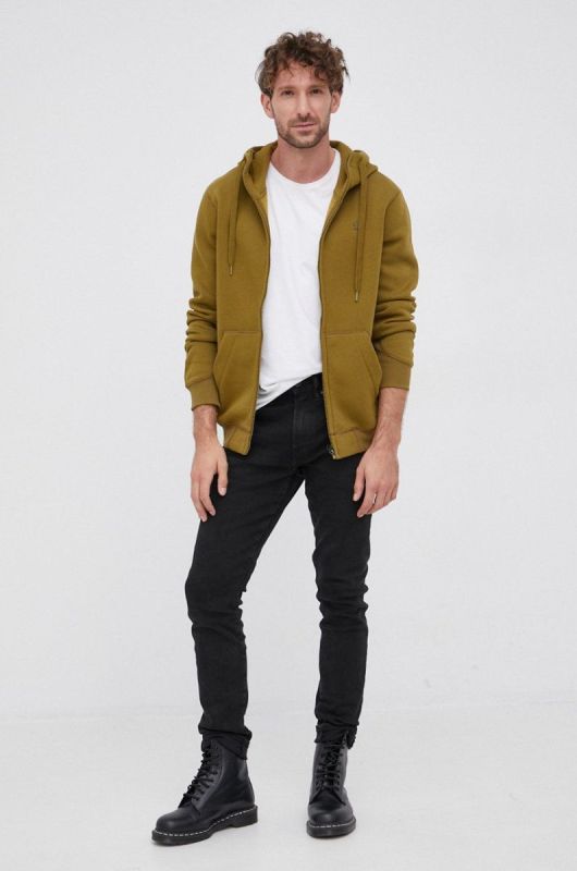 Кофта G-Star Raw чоловіча колір зелений гладка