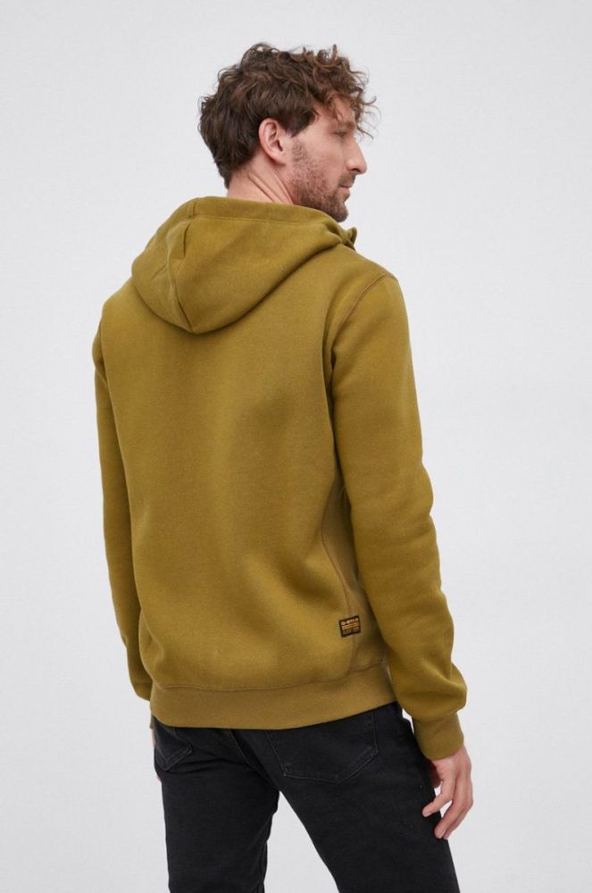 Кофта G-Star Raw чоловіча колір зелений гладка фото 3