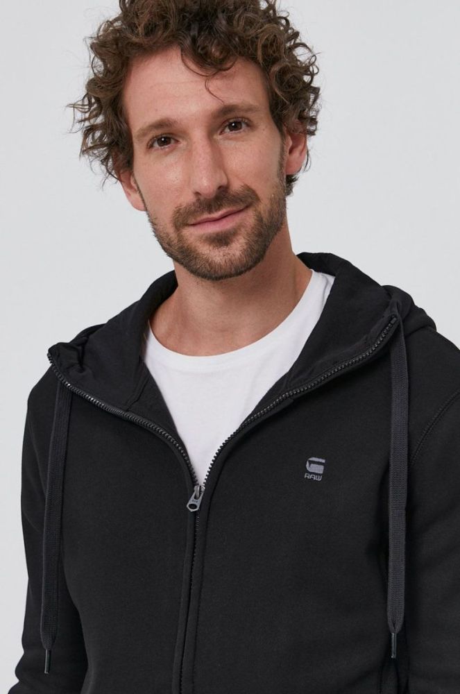 Кофта G-Star Raw чоловіча колір чорний гладка фото 4