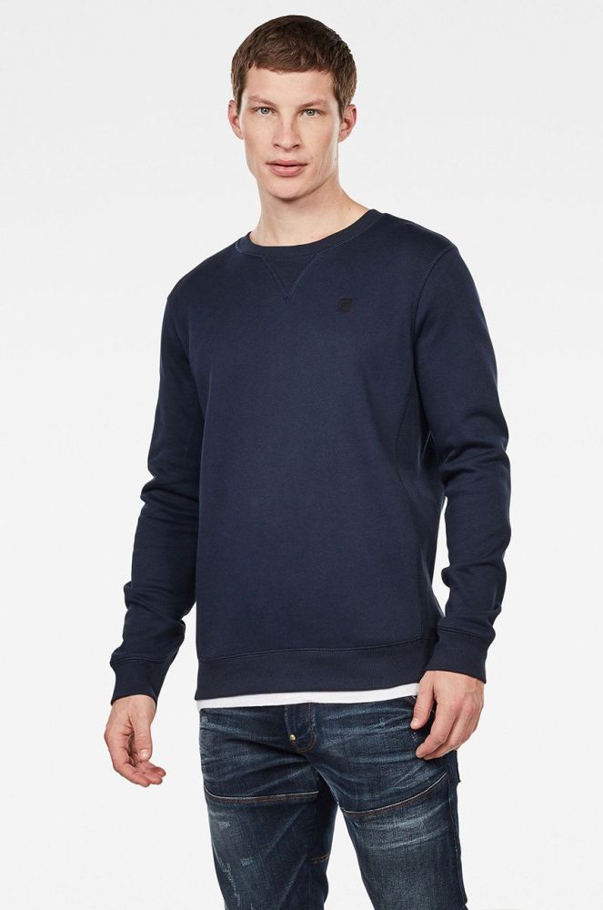 Кофта G-Star Raw чоловіча колір синій однотонна (446307)