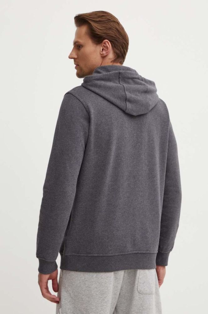 Бавовняна кофта Helly Hansen чоловіча колір сірий з капюшоном з аплікацією фото 3