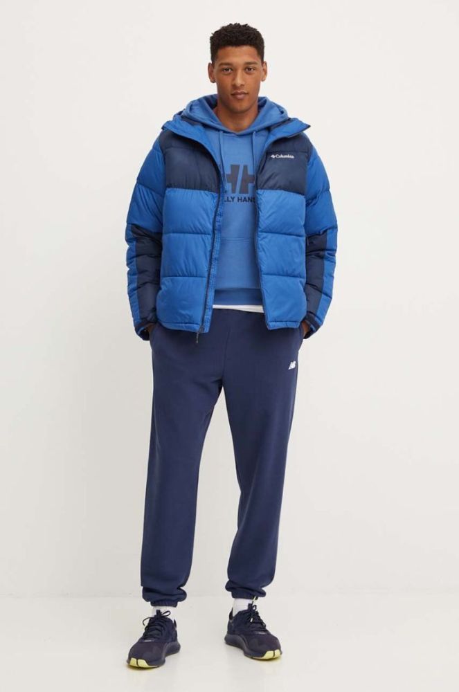 Бавовняна кофта Helly Hansen чоловіча з капюшоном з аплікацією колір блакитний фото 2