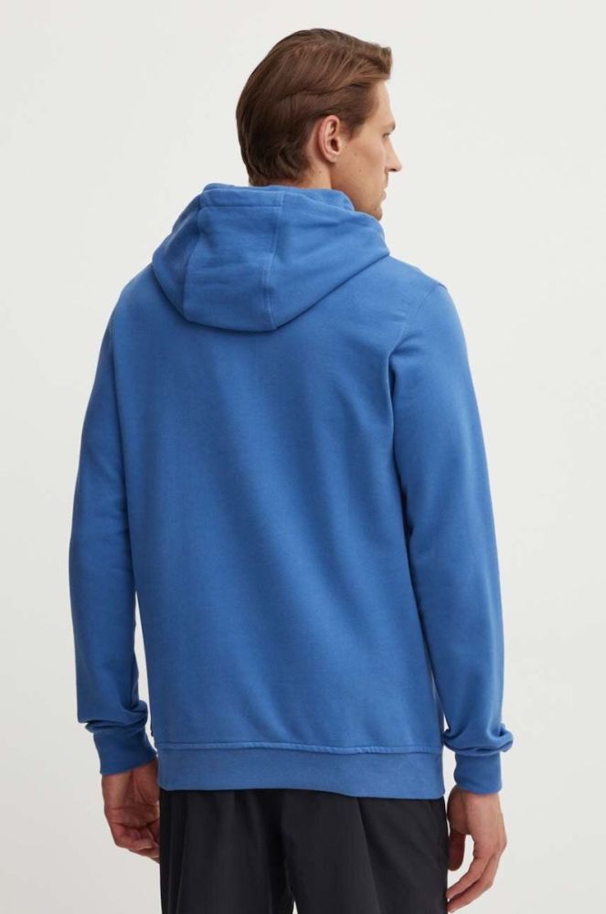 Бавовняна кофта Helly Hansen чоловіча з капюшоном з аплікацією колір блакитний фото 3
