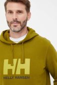 Бавовняна кофта Helly Hansen чоловіча колір синій з капюшоном з аплікацією 33977-597 (3297344)